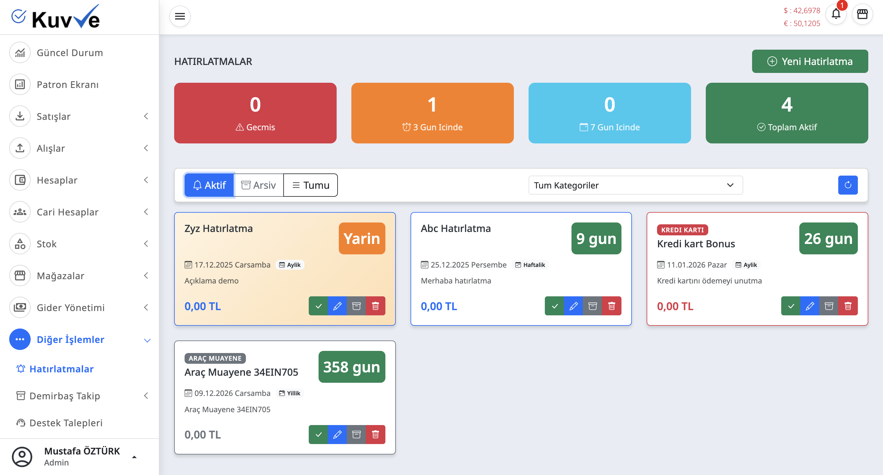 Hatırlatma/Ticket ekran goruntusu 2